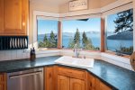 A kitchen that is fully appointed.  Great views while washing up, too